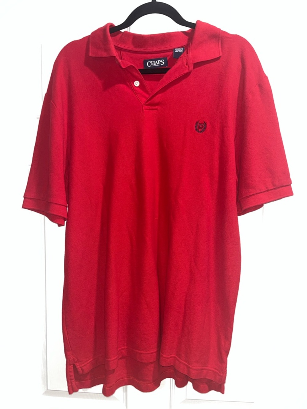 Chaps Red Men’s Polo with Embroidered Crest